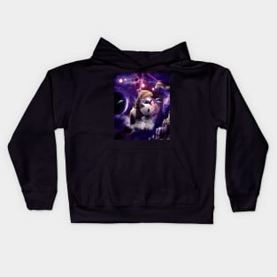 Rainbow Laser Space Cat On Panda Eating Taco Kids Hoodie